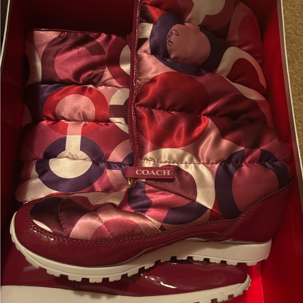 SOLD!!!! Coach Multicolor Quilted Boots
